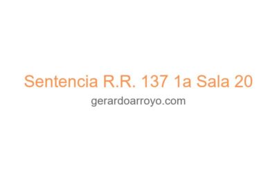 Sentencia R.R. 137 1a Sala 20