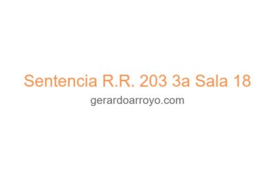 Sentencia R.R. 203 3a Sala 18