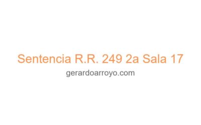 Sentencia R.R. 249 2a Sala 17