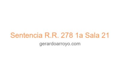 Sentencia R.R. 278 1a Sala 21