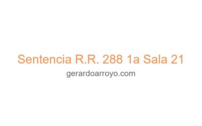 Sentencia R.R. 288 1a Sala 21