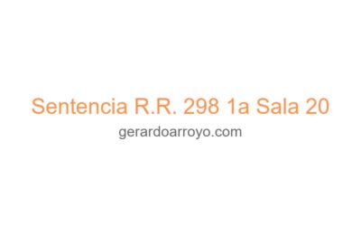 Sentencia R.R. 298 1a Sala 20