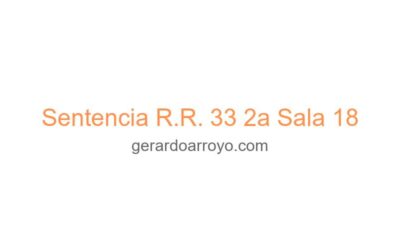 Sentencia R.R. 33 2a Sala 18