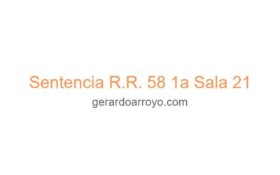 Sentencia R.R. 58 1a Sala 21