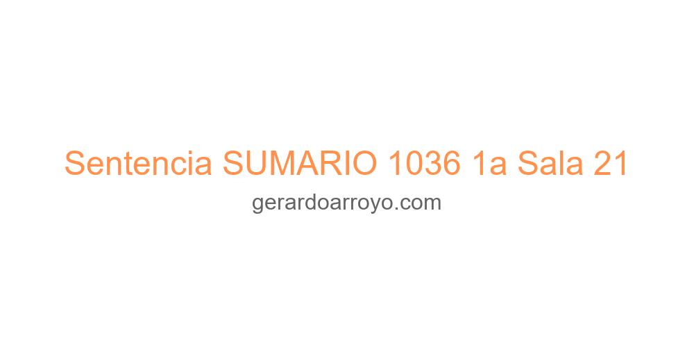 Sentencia SUMARIO 1036 1a Sala 21