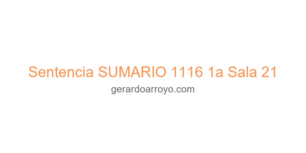 Sentencia SUMARIO 1116 1a Sala 21