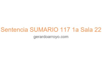 Sentencia SUMARIO 117 1a Sala 22