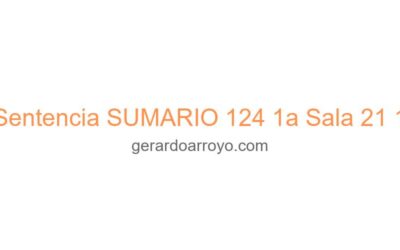 Sentencia SUMARIO 124 1a Sala 21 1