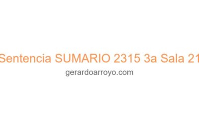 Sentencia SUMARIO 2315 3a Sala 21