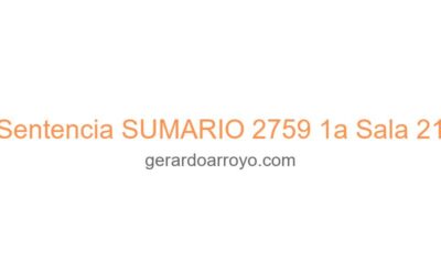 Sentencia SUMARIO 2759 1a Sala 21