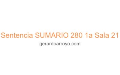 Sentencia SUMARIO 280 1a Sala 21