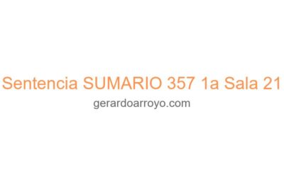 Sentencia SUMARIO 357 1a Sala 21