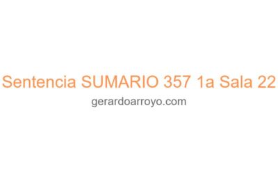 Sentencia SUMARIO 357 1a Sala 22