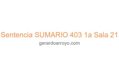 Sentencia SUMARIO 403 1a Sala 21