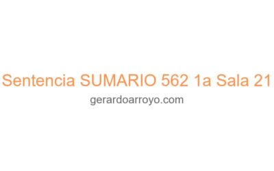 Sentencia SUMARIO 562 1a Sala 21