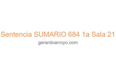 Sentencia SUMARIO 684 1a Sala 21