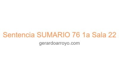Sentencia SUMARIO 76 1a Sala 22