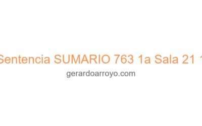 Sentencia SUMARIO 763 1a Sala 21 1