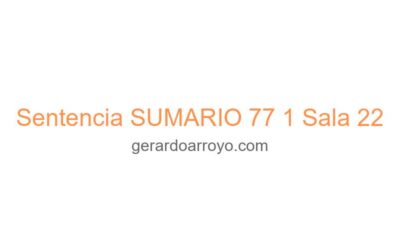 Sentencia SUMARIO 77 1 Sala 22