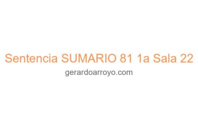 Sentencia SUMARIO 81 1a Sala 22