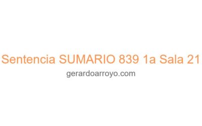 Sentencia SUMARIO 839 1a Sala 21