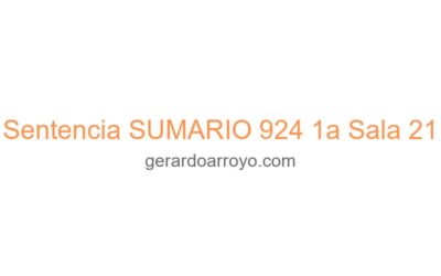 Sentencia SUMARIO 924 1a Sala 21
