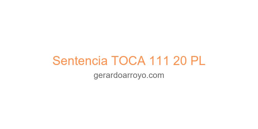 Sentencia TOCA 111 20 PL