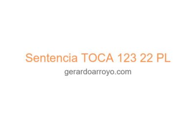 Sentencia TOCA 123 22 PL