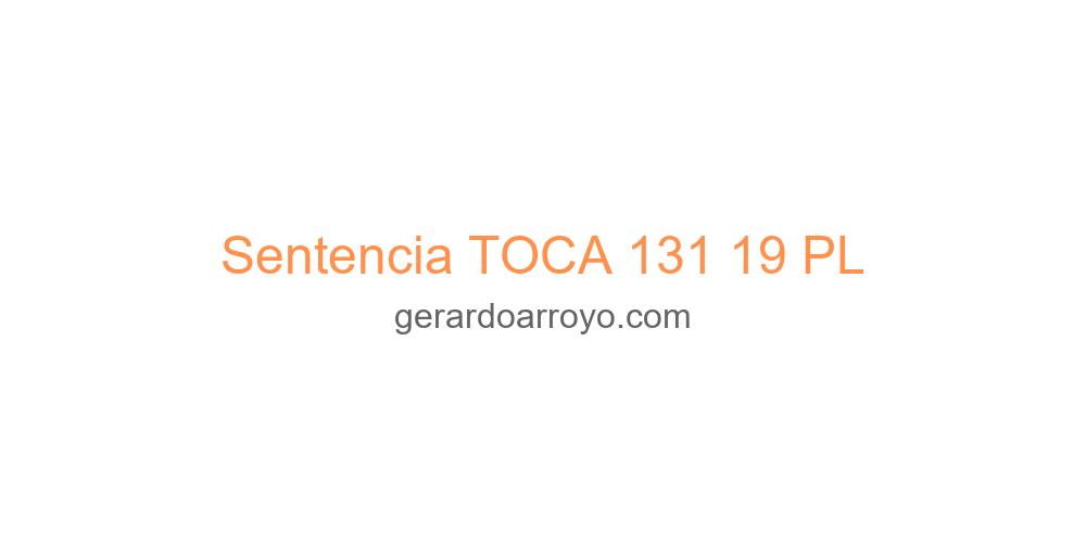 Sentencia TOCA 131 19 PL
