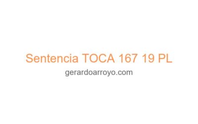 Sentencia TOCA 167 19 PL