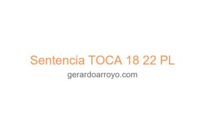 Sentencia TOCA 18 22 PL