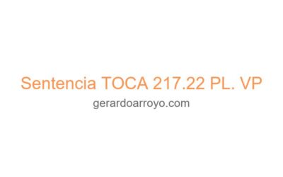 Sentencia TOCA 217.22 PL. VP