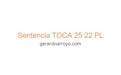 Sentencia TOCA 25 22 PL