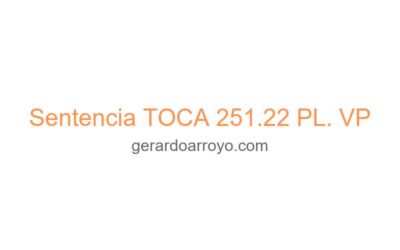 Sentencia TOCA 251.22 PL. VP