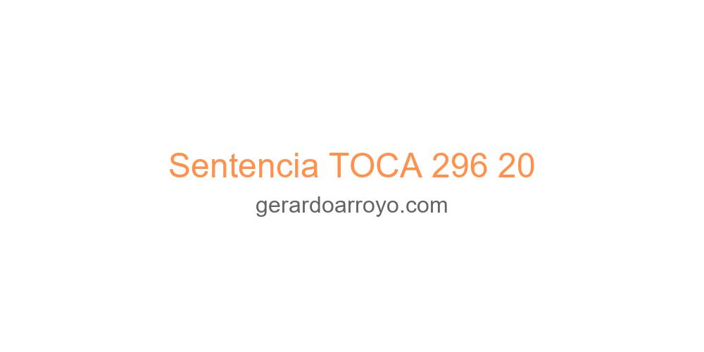 Sentencia TOCA 296 20