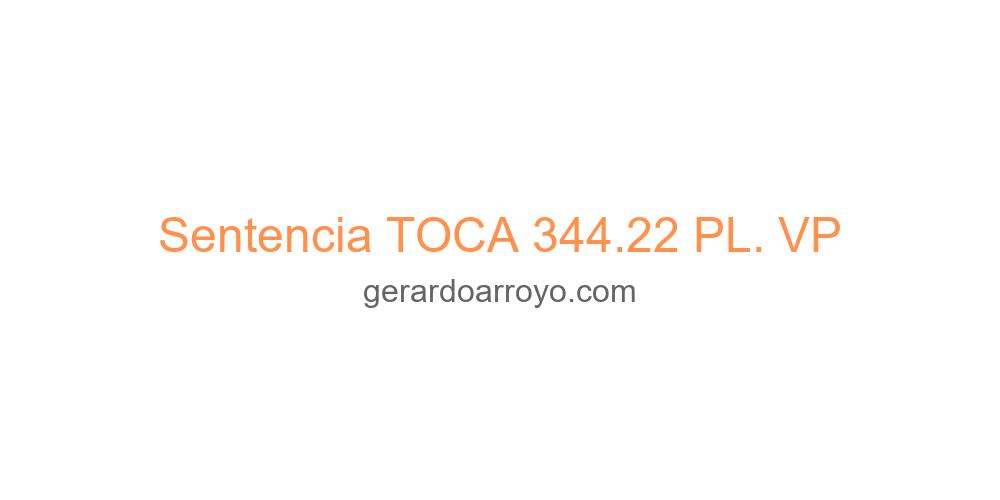 Sentencia TOCA 344.22 PL. VP