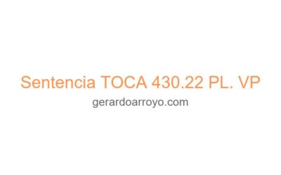 Sentencia TOCA 430.22 PL. VP