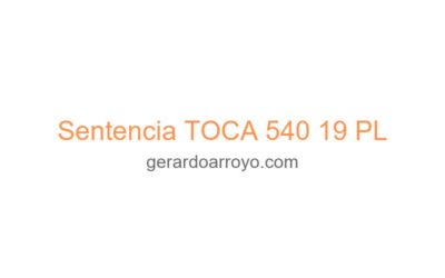 Sentencia TOCA 540 19 PL