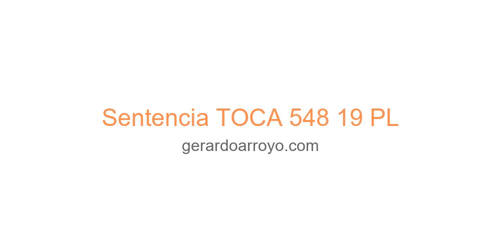 Sentencia TOCA 548 19 PL