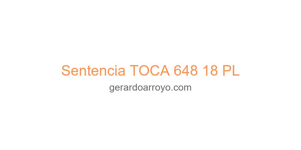 Sentencia TOCA 648 18 PL