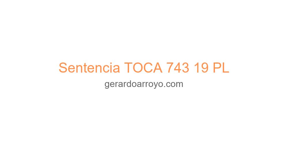 Sentencia TOCA 743 19 PL