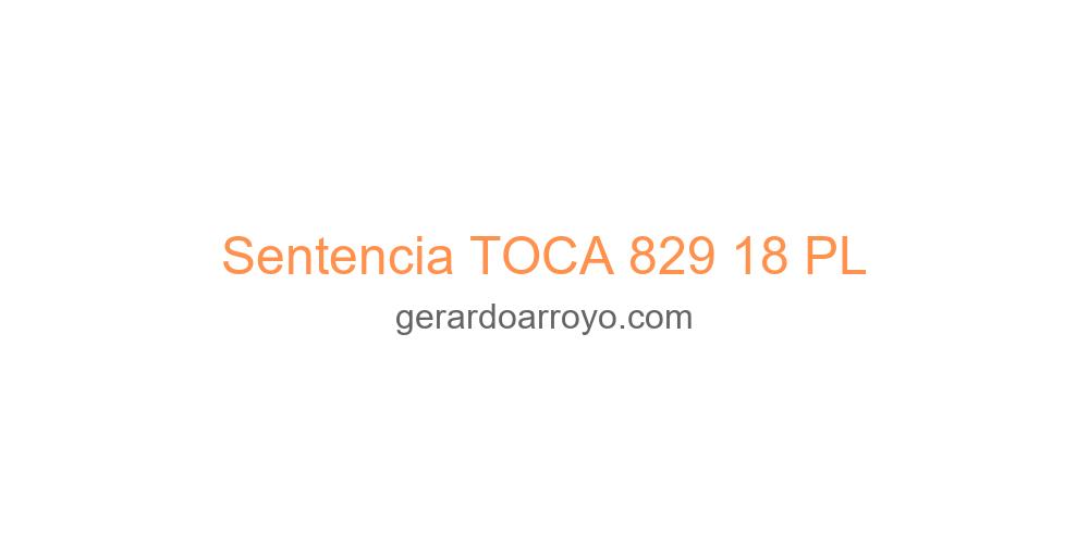 Sentencia TOCA 829 18 PL