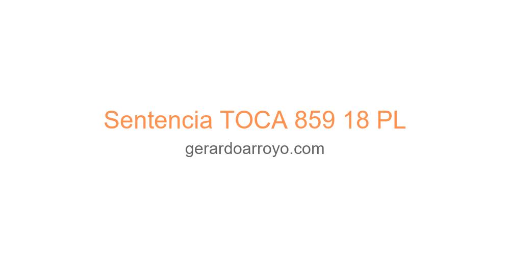 Sentencia TOCA 859 18 PL