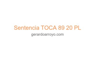 Sentencia TOCA 89 20 PL