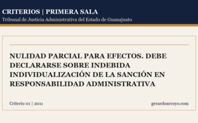 Nulidad Parcial Para Efectos. Debe Declararse Sobre Indebida Individualización De La Sanción En Responsabilidad Administrativa