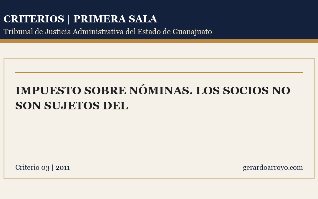 Impuesto Sobre Nóminas. Los Socios No Son Sujetos Del