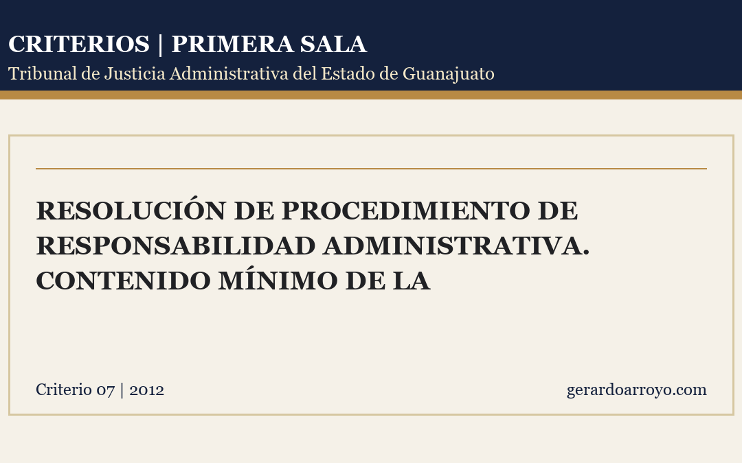 Resolución De Procedimiento De Responsabilidad Administrativa. Contenido Mínimo De La