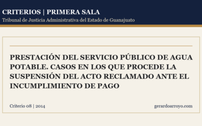 Prestación Del Servicio Público De Agua Potable. Casos En Los Que Procede La Suspensión Del Acto Reclamado Ante El Incumplimiento De Pago