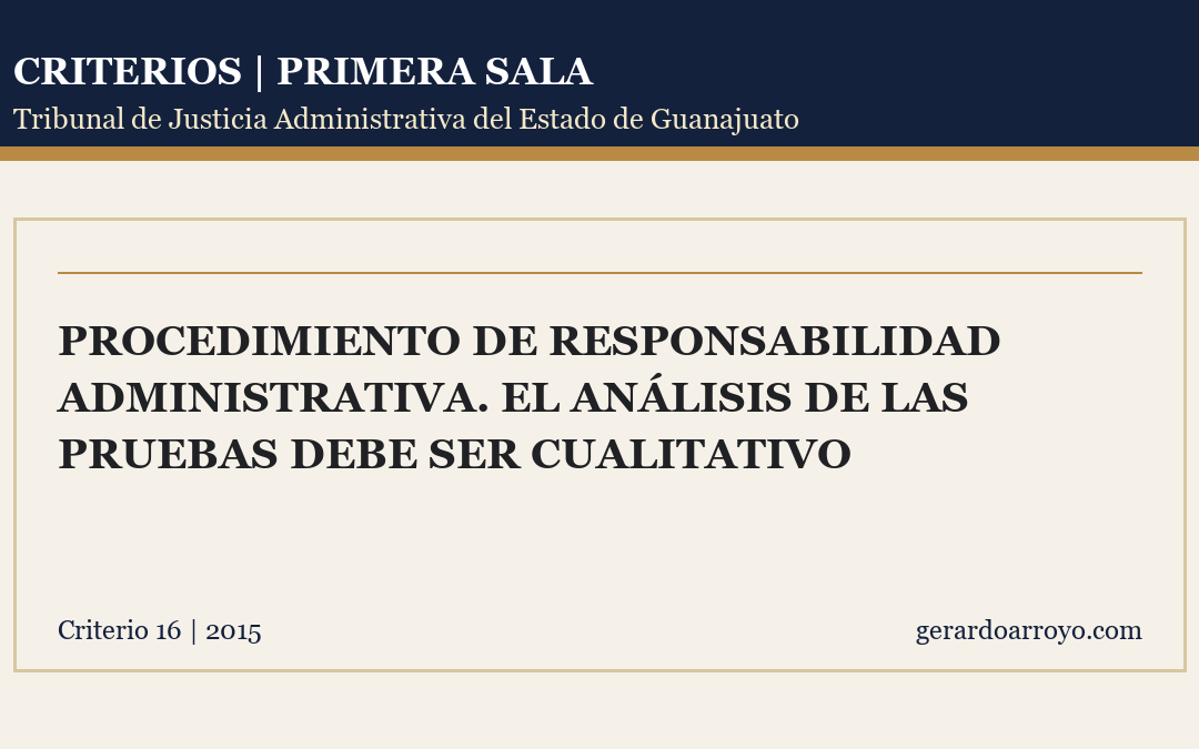 Procedimiento De Responsabilidad Administrativa. El Análisis De Las Pruebas Debe Ser Cualitativo