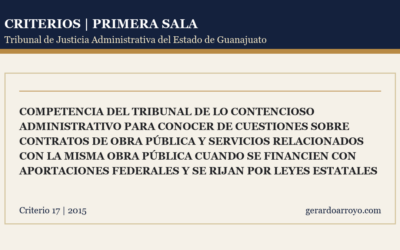 Competencia Del Tribunal De Lo Contencioso Administrativo Para Conocer De Cuestiones Sobre Contratos De Obra Pública Y Servicios Relacionados Con La Misma Obra Pública Cuando Se Financien Con Aportaciones Federales Y Se Rijan Por Leyes Estatales